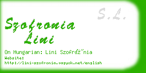 szofronia lini business card